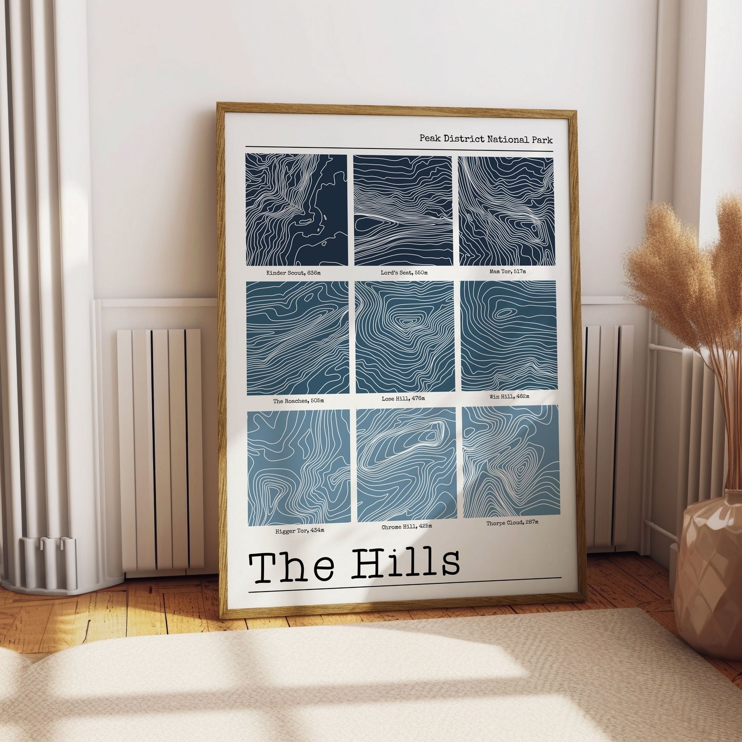 The Hills of the Peak District - Contour Print