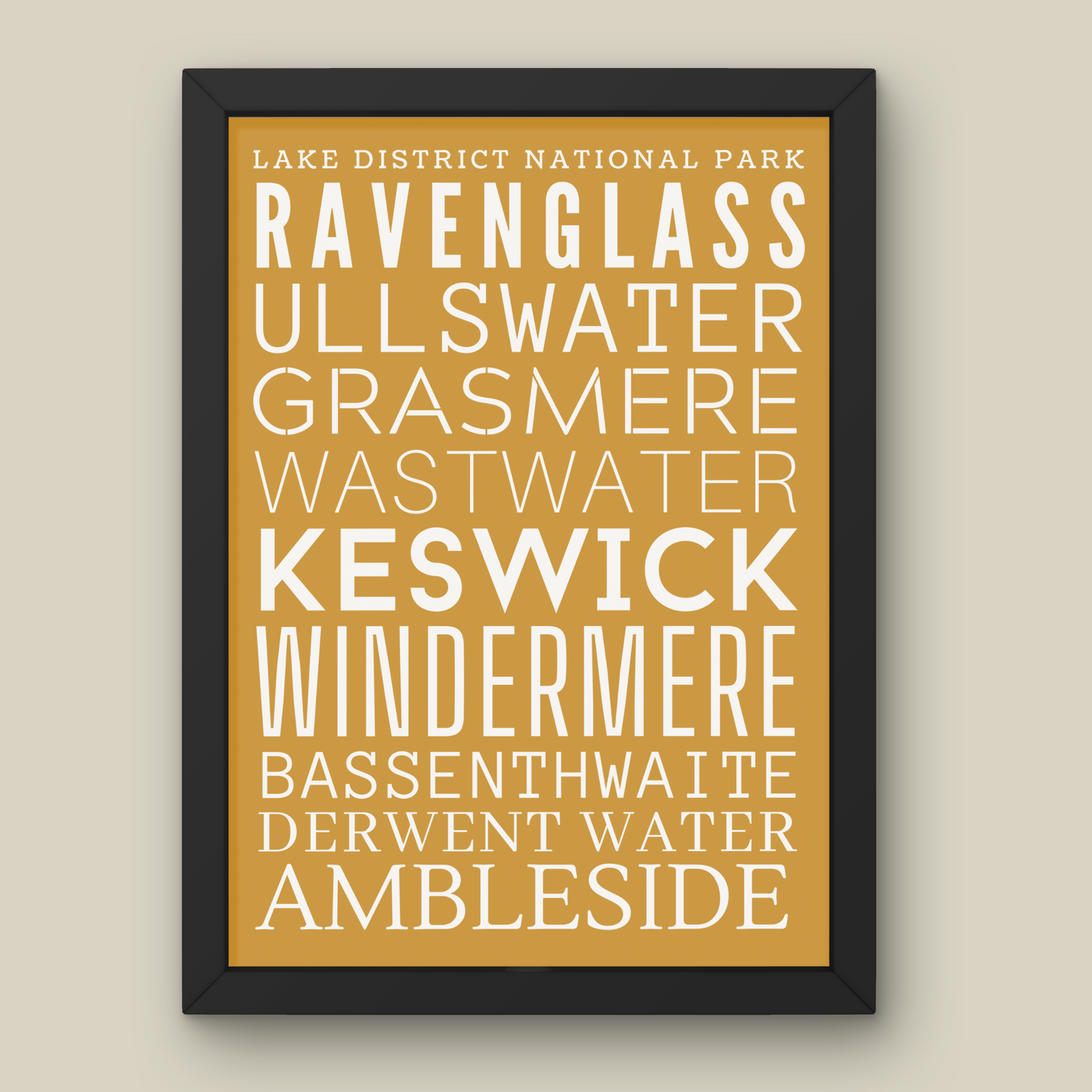 Lake District Typography Print