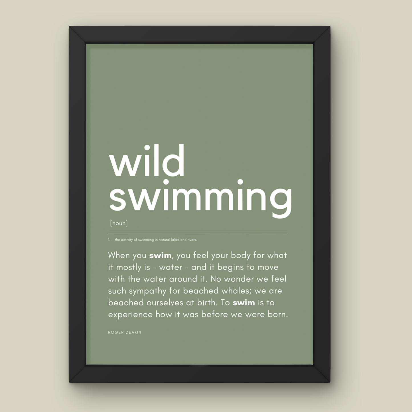 Wild Swimming Definition Print