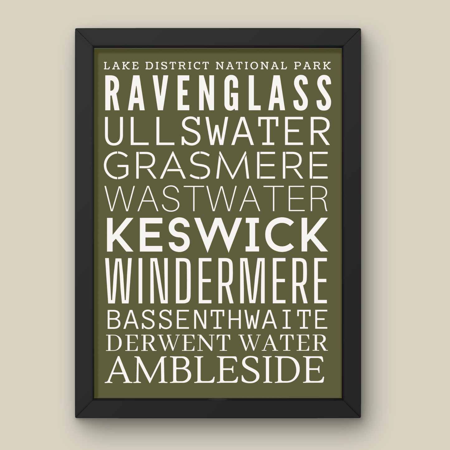 Lake District Typography Print