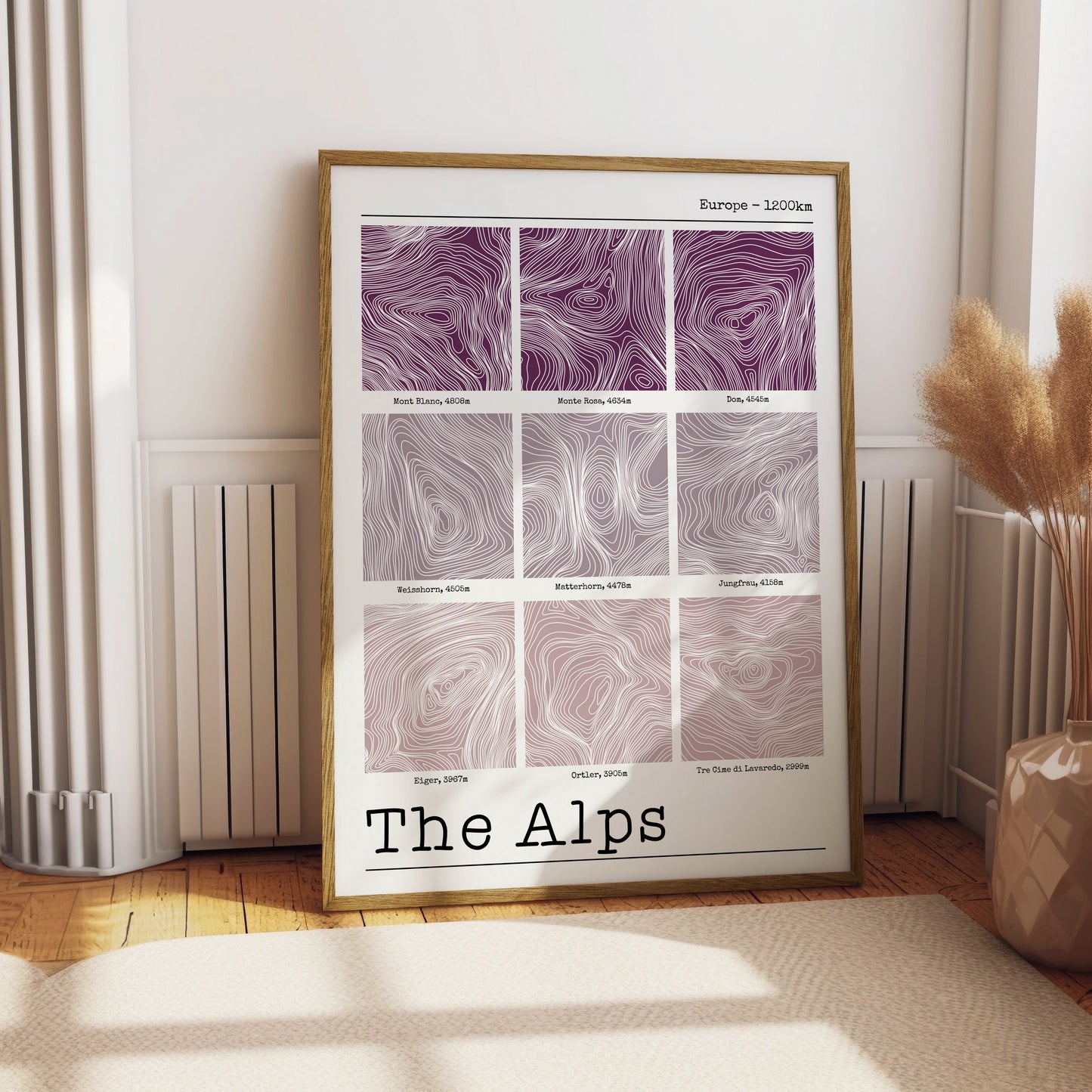 The Alps Contour Print
