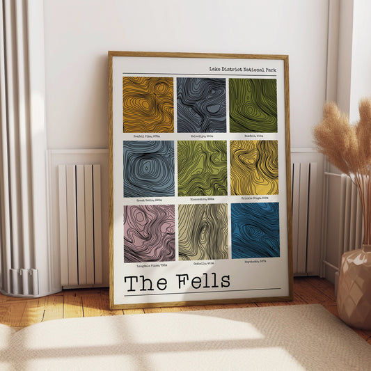 The Fells of The Lake District - Contour Print