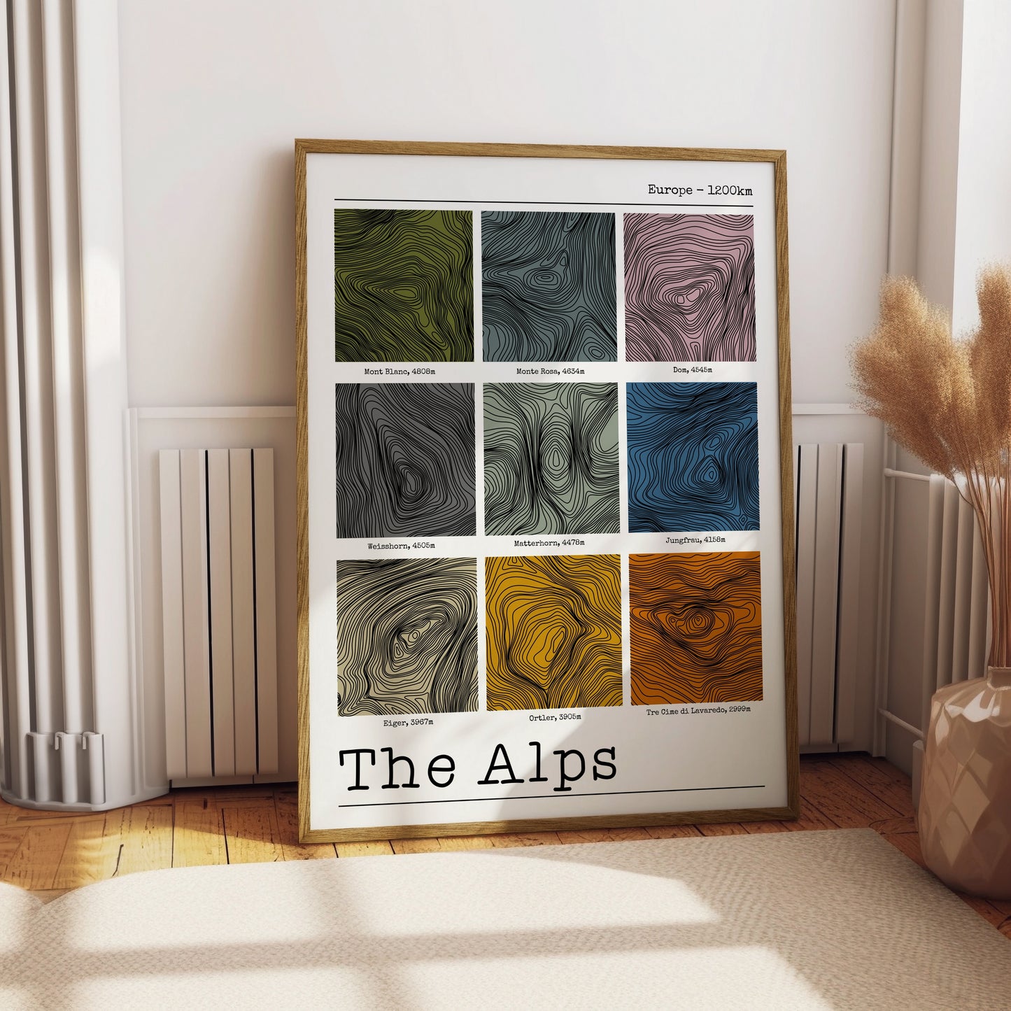 The Alps Contour Print