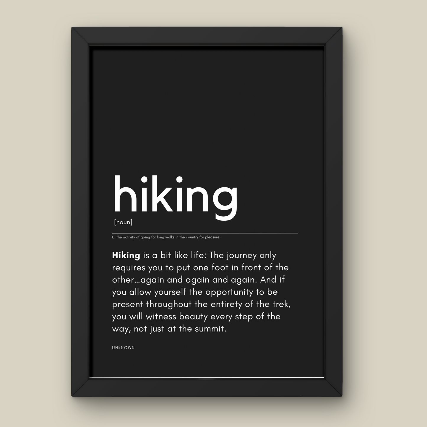 Hiking Definition Print