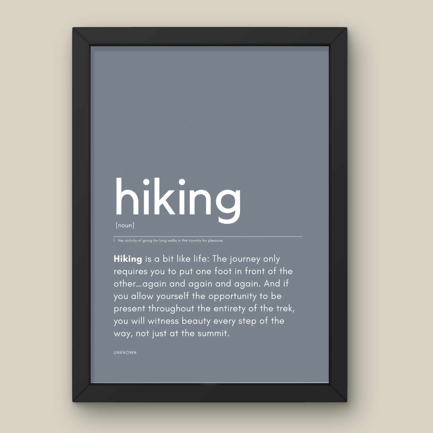 Hiking Definition Print