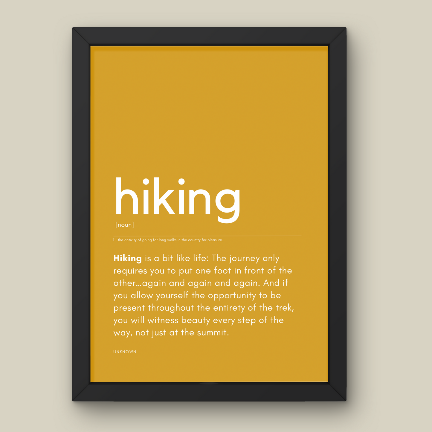 Hiking Definition Print