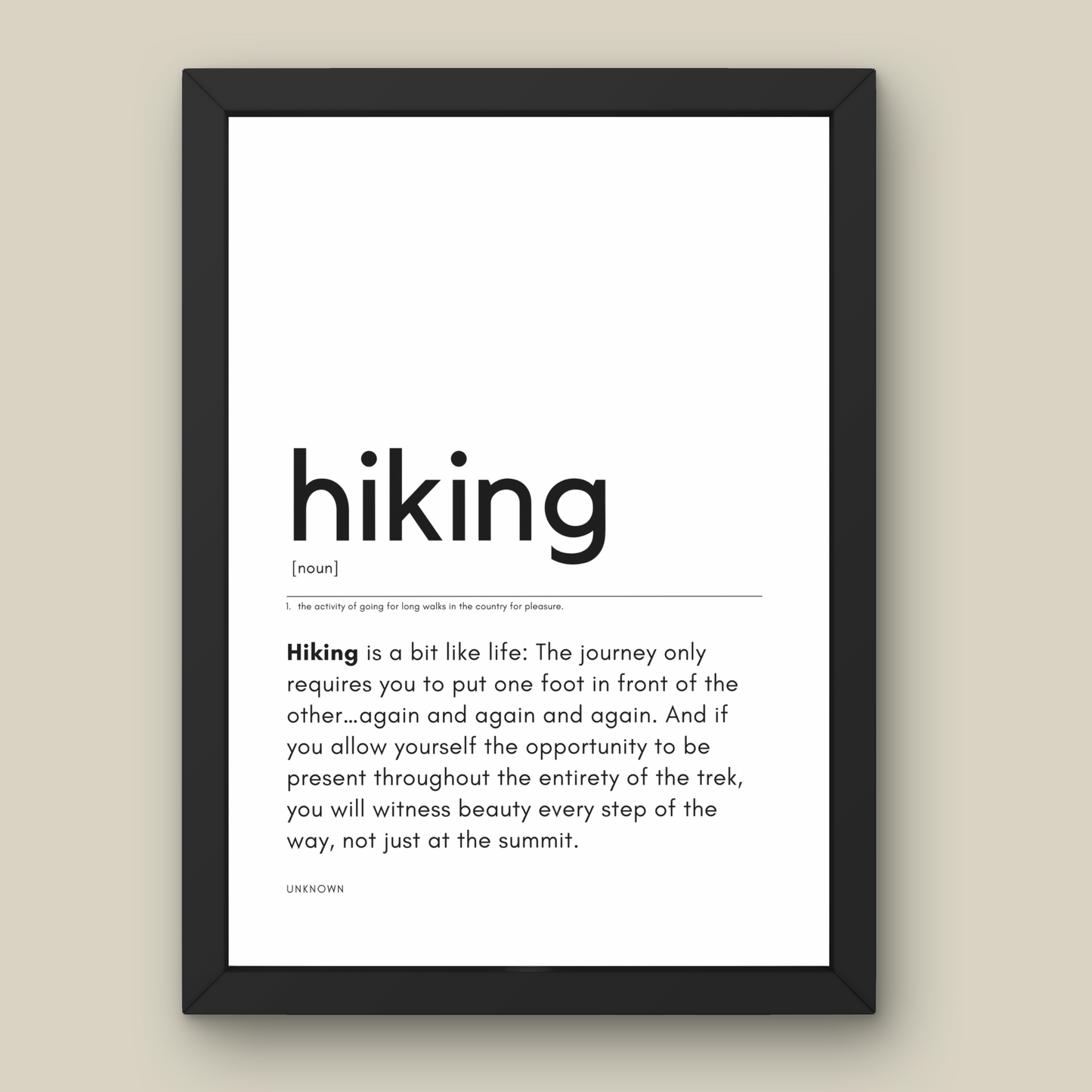 Hiking Definition Print