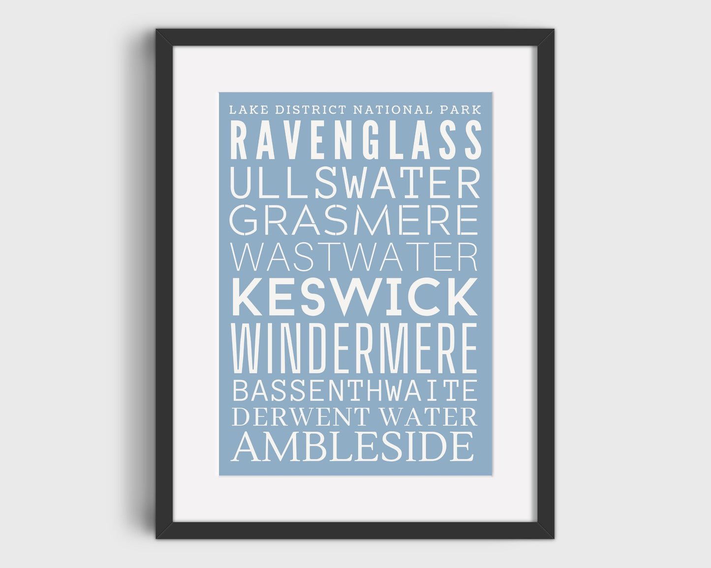 Lake District National Park Print | Typography Art | Lake District Print