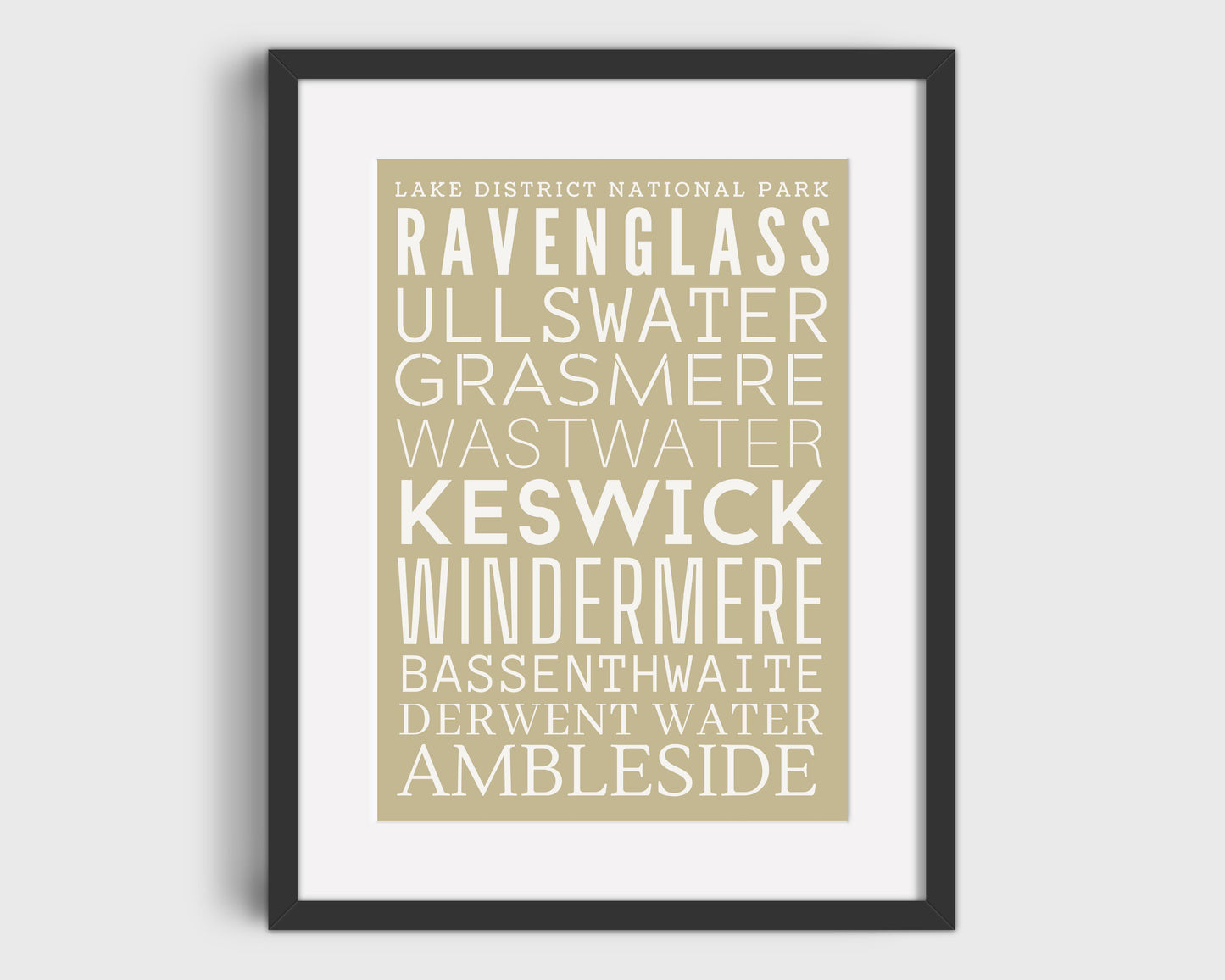 Lake District National Park Print | Typography Art | Lake District Print