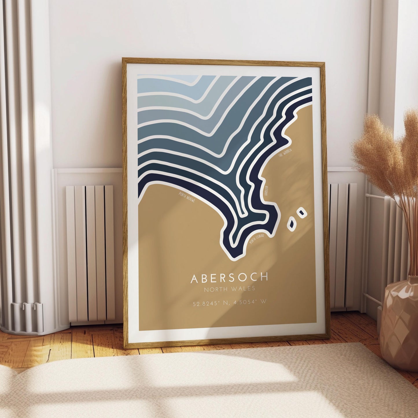 Abersoch Coastline Print - Seaside Travel Poster